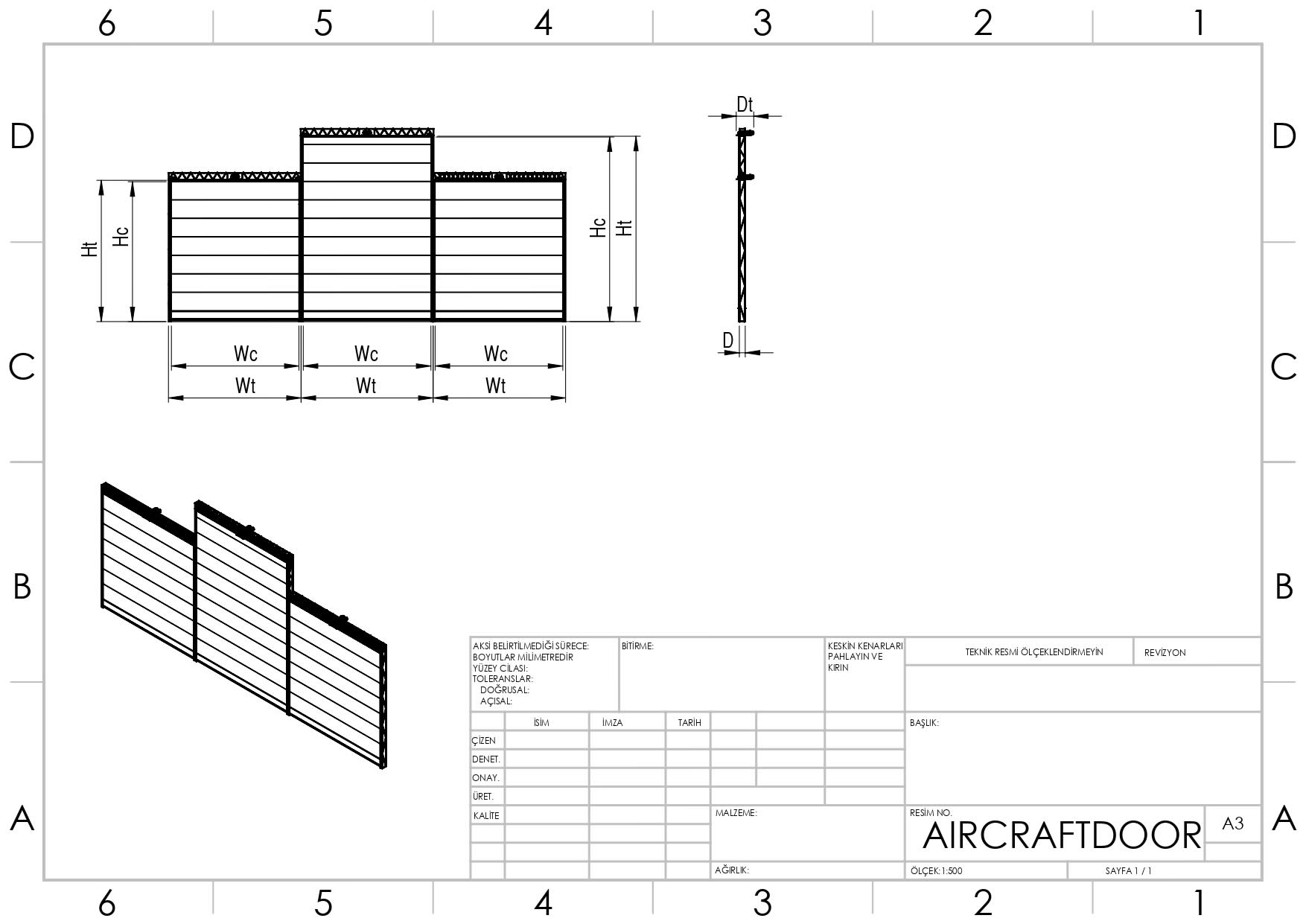 Aircraft Hangar Doors technical drawing