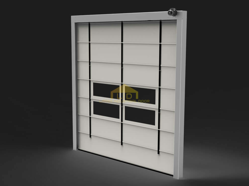 High Speed PVC Fabric Folding Doors 3D render