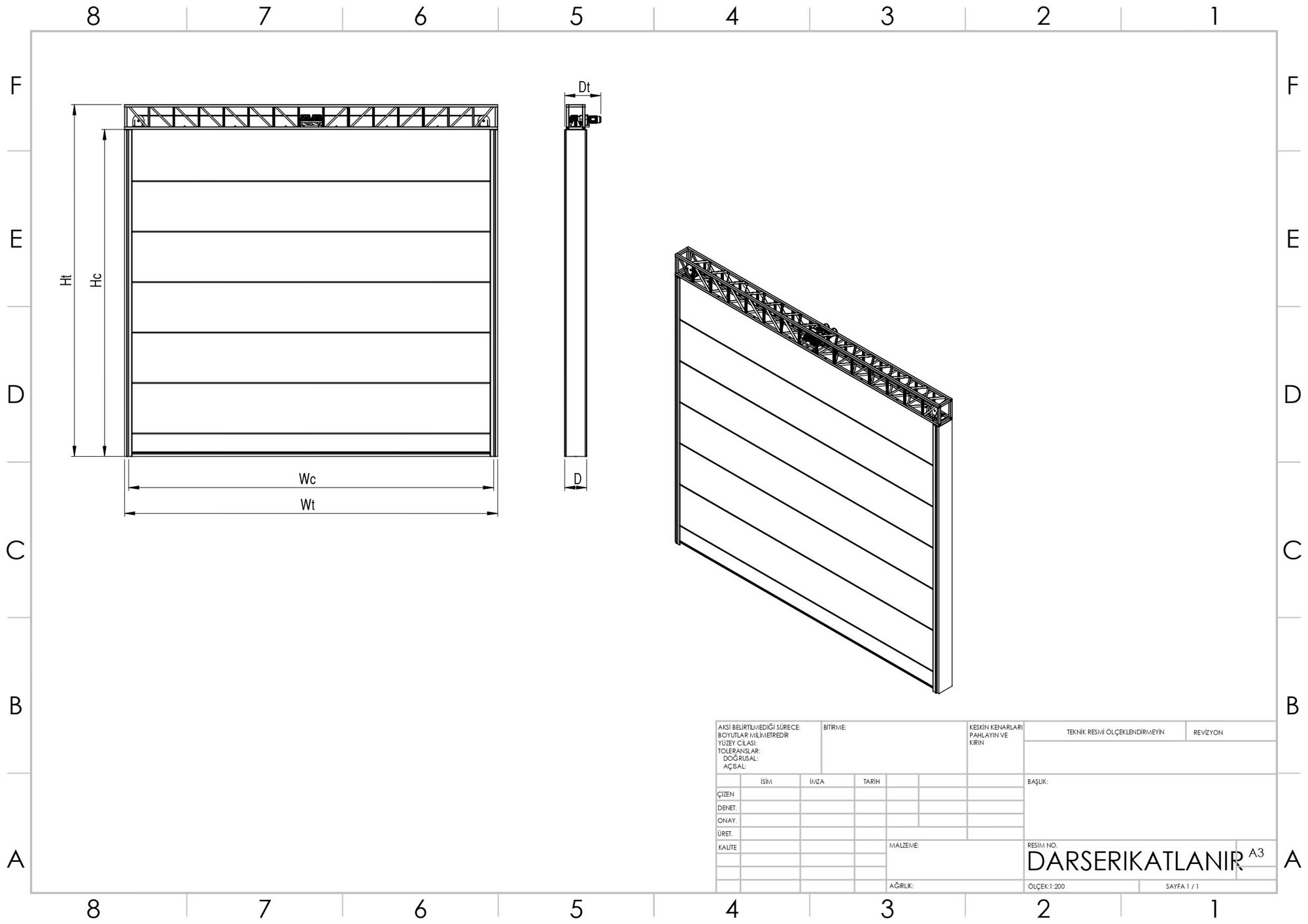 Mini Hangar Doors technical drawing