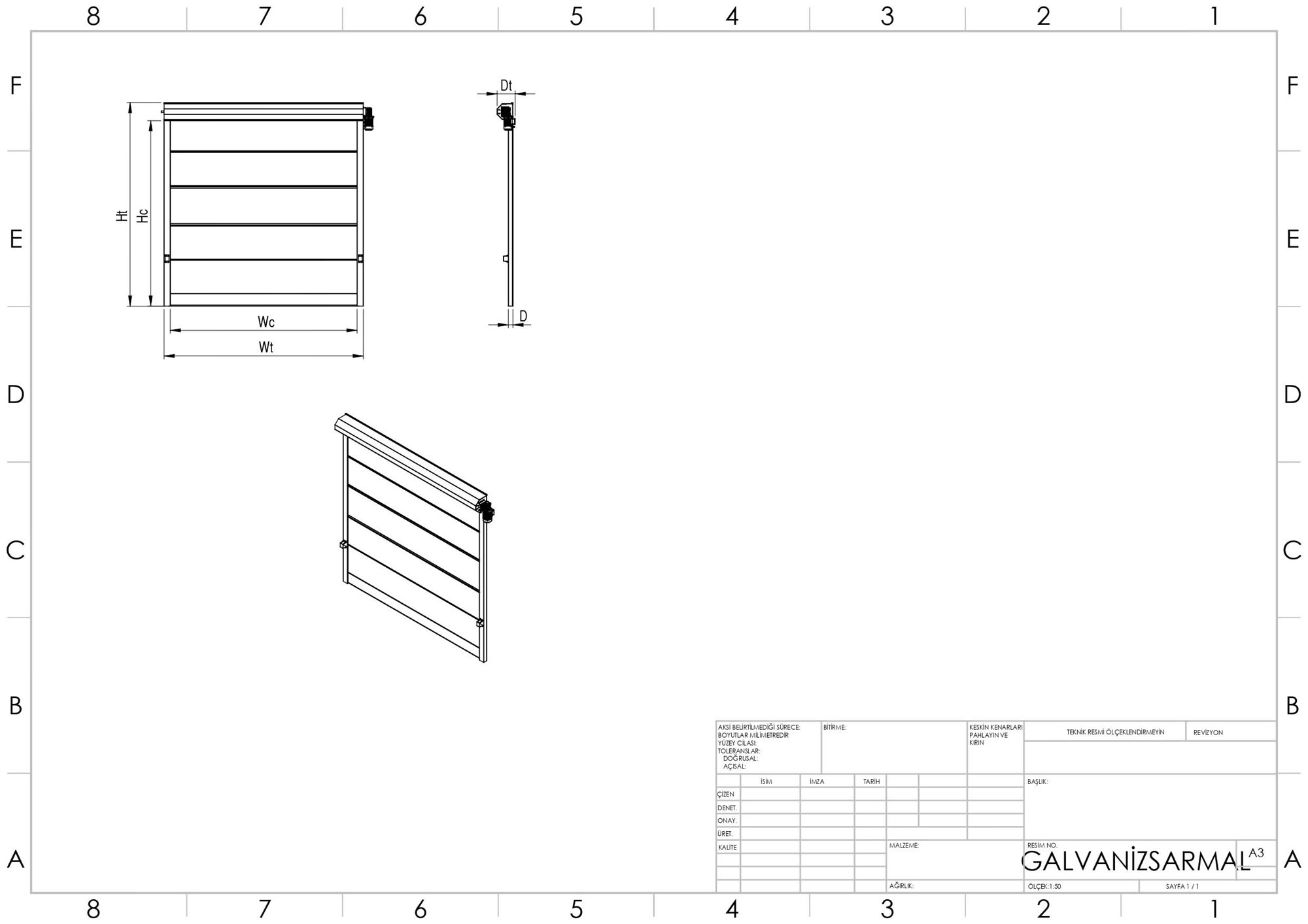 High Speed PVC Fabric Rolling Doors technical drawing