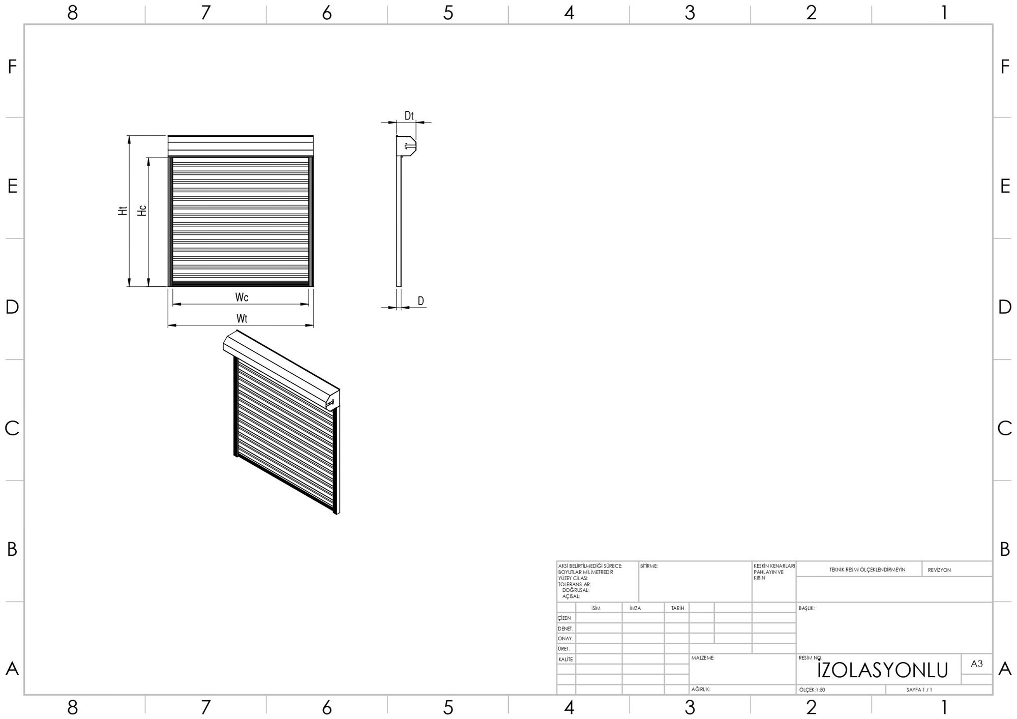 High Speed PVC Insulated Spiral Fabric Doors technical drawing